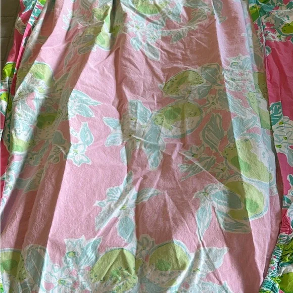 Lilly Pulitzer Pink and Green Floral Fabric - Picture 2 of 5